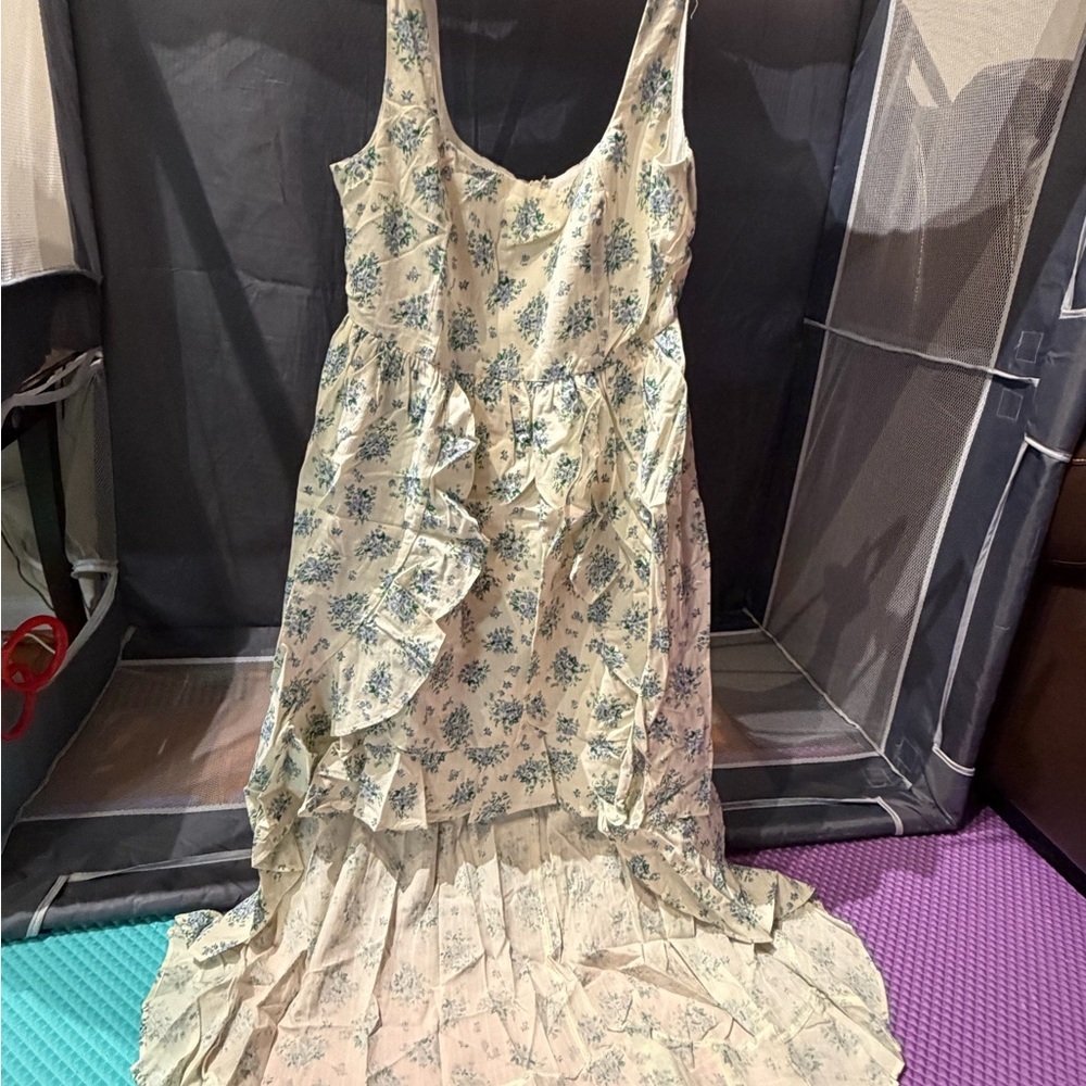 Floral High-Low Dress- shoulders baby doll M - Picture 8 of 9